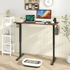 140 x 60 CM Height Adjustable Standing Desk with 3 Memory Heights-Brown