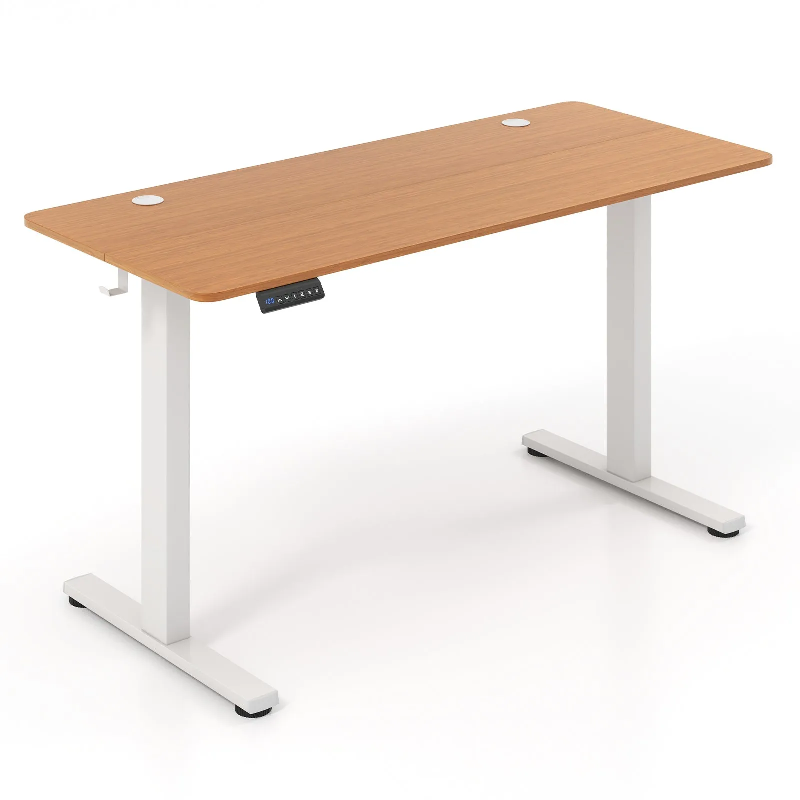 140 x 60 CM Height Adjustable Standing Desk with 3 Memory Heights-Natural