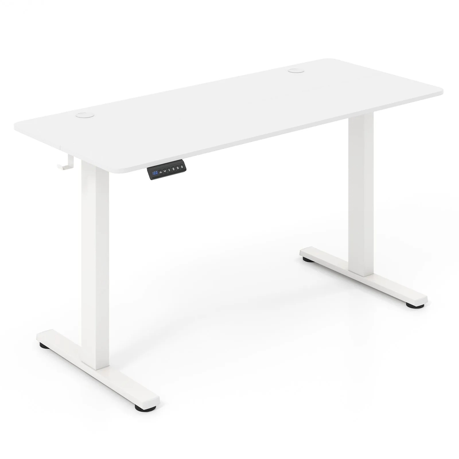 140 x 60 CM Height Adjustable Standing Desk with 3 Memory Heights-White