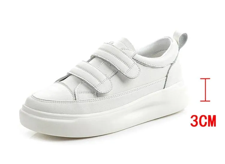 239 - Women's Casual Shoes - Leather Platform Sneakers