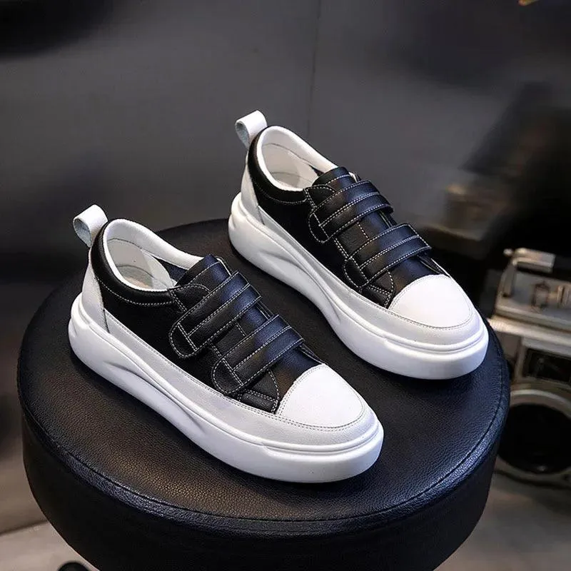 239 - Women's Casual Shoes - Leather Platform Sneakers