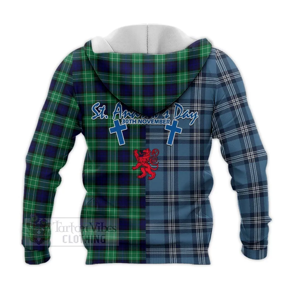 Abercrombie Tartan Knitted Hoodie Happy St. Andrew's Day Half Tartan Style