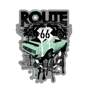 Air Jordan 3 “Green Glow” | illcurrency Black T-Shirt (Route 66 Vintage car)