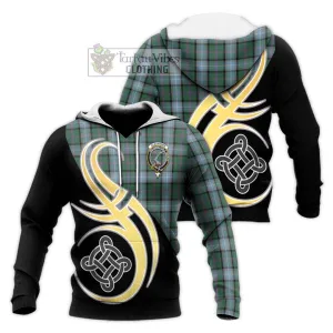 Alexander of Menstry Hunting Tartan Knitted Hoodie with Family Crest and Celtic Symbol Style