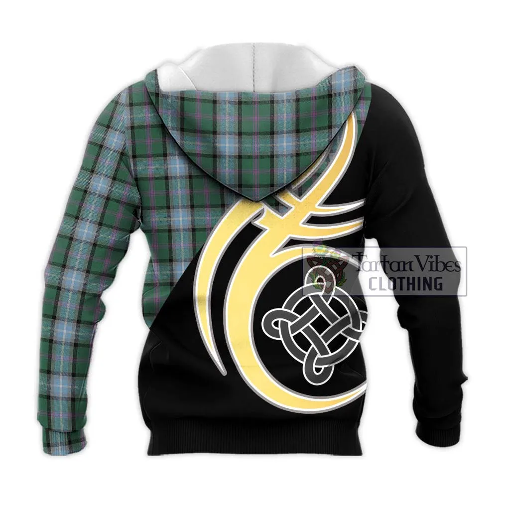 Alexander of Menstry Hunting Tartan Knitted Hoodie with Family Crest and Celtic Symbol Style