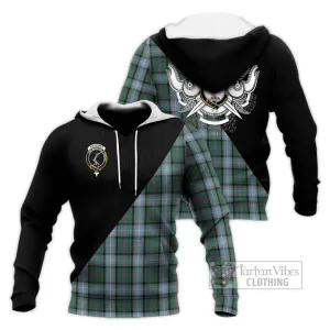 Alexander of Menstry Hunting Tartan Knitted Hoodie with Family Crest and Military Logo Style