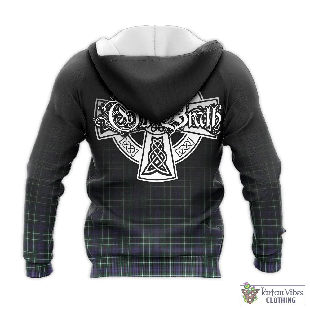 Allardice Tartan Knitted Hoodie Featuring Alba Gu Brath Family Crest Celtic Inspired