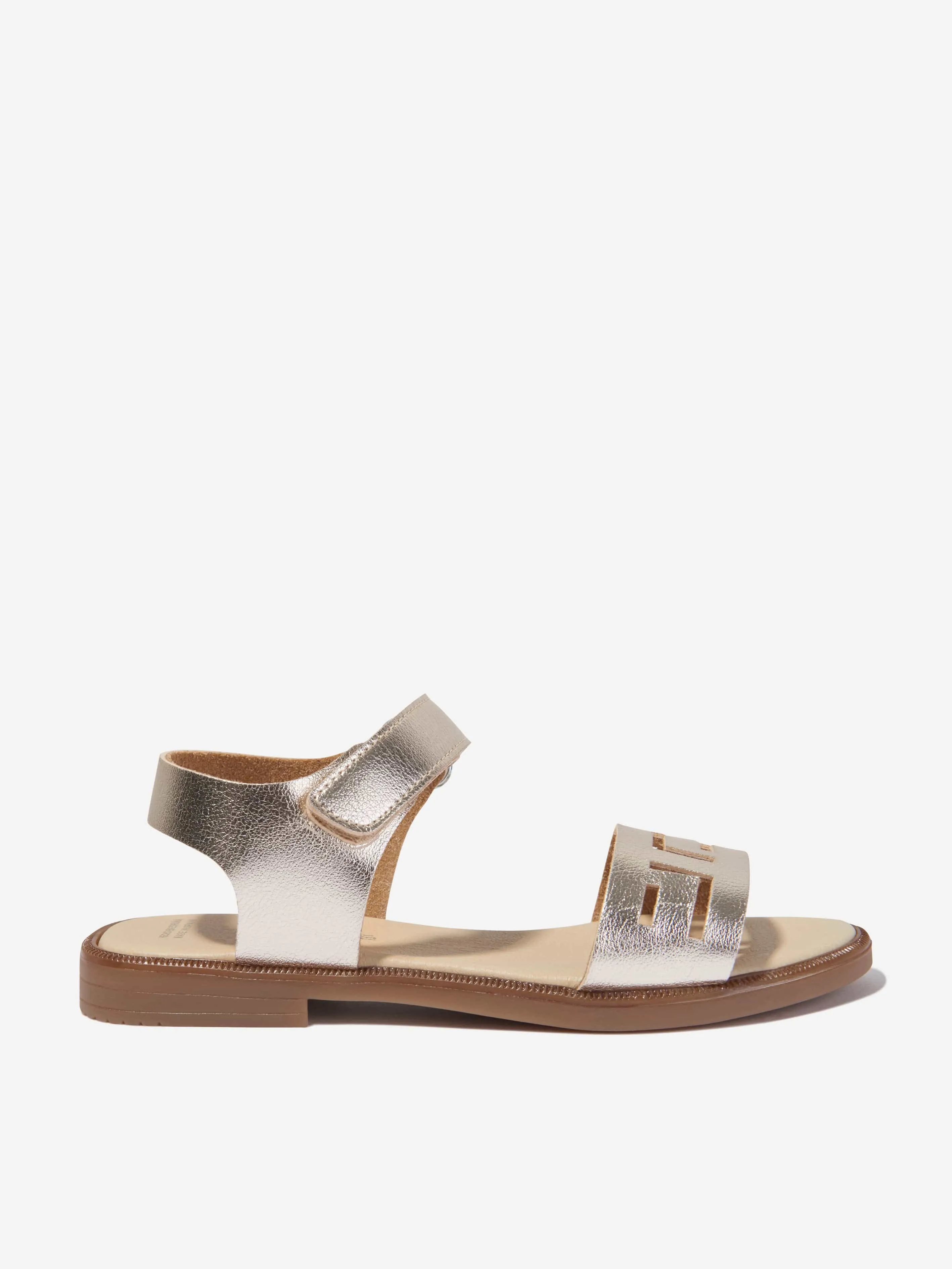 Andanines Girls Laser Cut Sandals in Gold