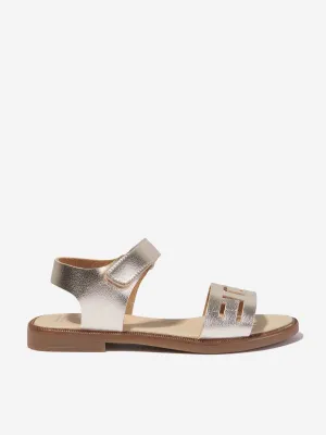 Andanines Girls Laser Cut Sandals in Gold