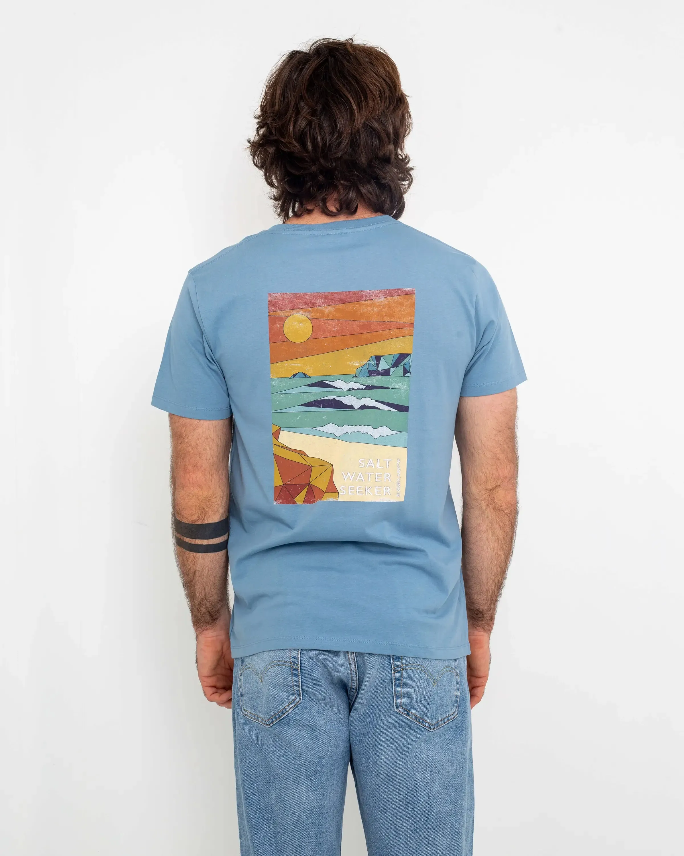 Angles T-Shirt in Blue Dusk