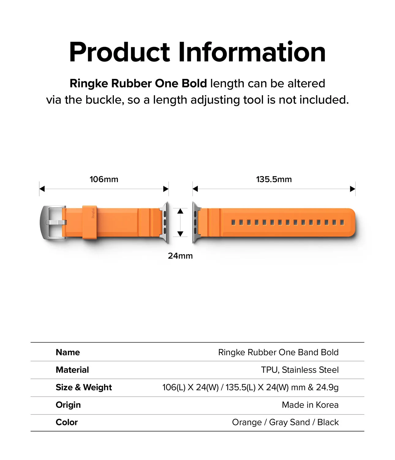 Apple Watch 49mm / 45mm / 44mm / 42mm | Rubber One Bold Band