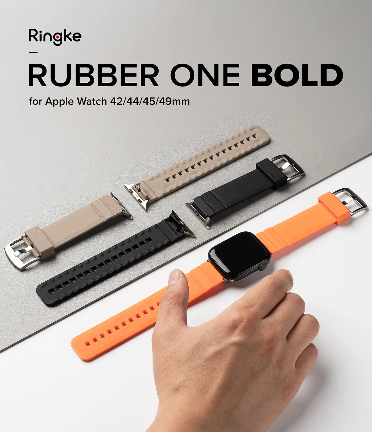 Apple Watch 49mm / 45mm / 44mm / 42mm | Rubber One Bold Band