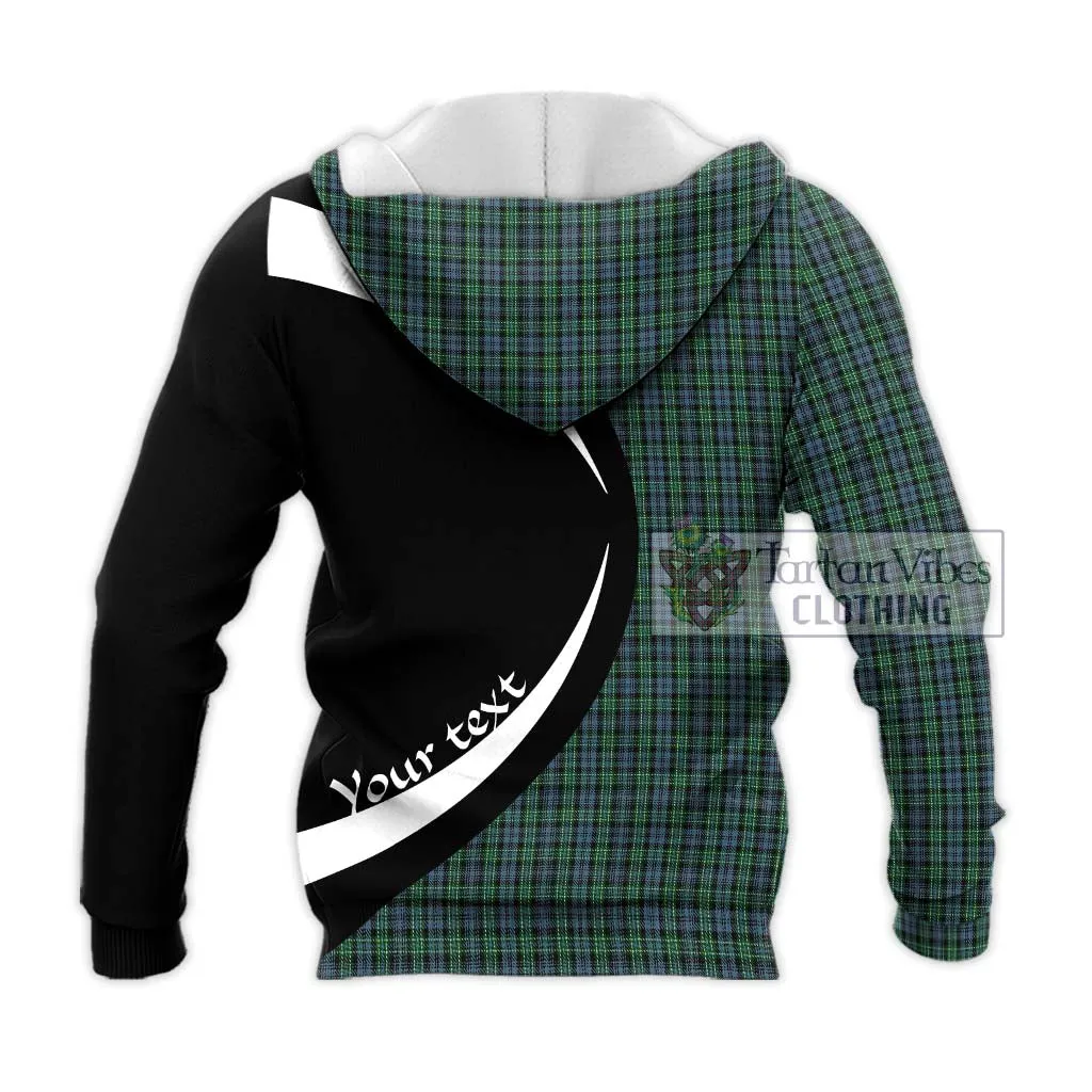 Arbuthnot Tartan Knitted Hoodie with Family Crest Circle Style