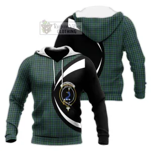 Arbuthnot Tartan Knitted Hoodie with Family Crest Circle Style