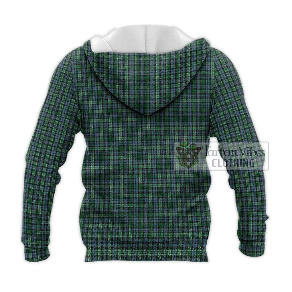 Arbuthnot Tartan Knitted Hoodie with Family Crest DNA In Me Style