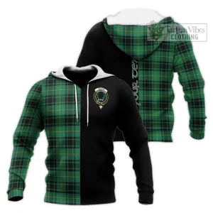 Arthur Ancient Tartan Knitted Hoodie with Family Crest and Half Of Me Style