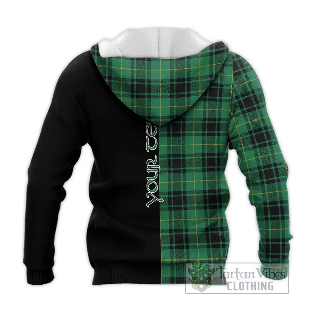 Arthur Ancient Tartan Knitted Hoodie with Family Crest and Half Of Me Style