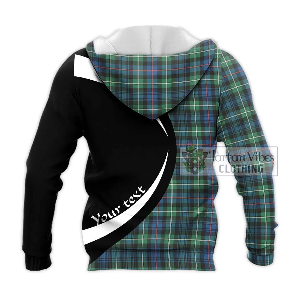 Baillie Ancient Tartan Knitted Hoodie with Family Crest Circle Style