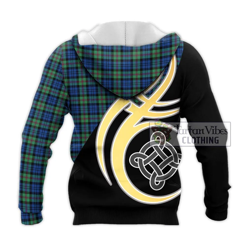 Baird Ancient Tartan Knitted Hoodie with Family Crest and Celtic Symbol Style