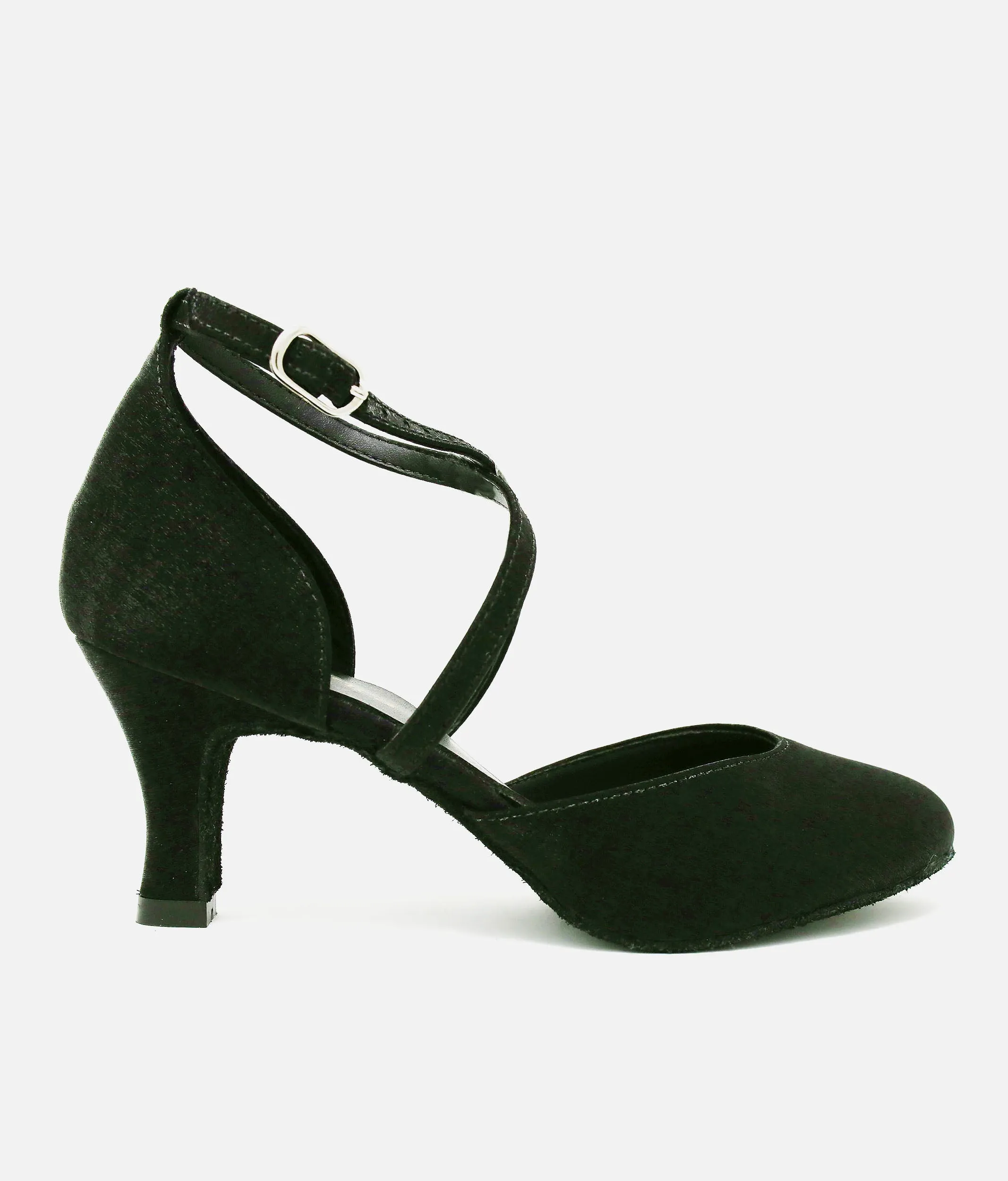 Ballroom Dancing Shoes, Black Satin - BL126