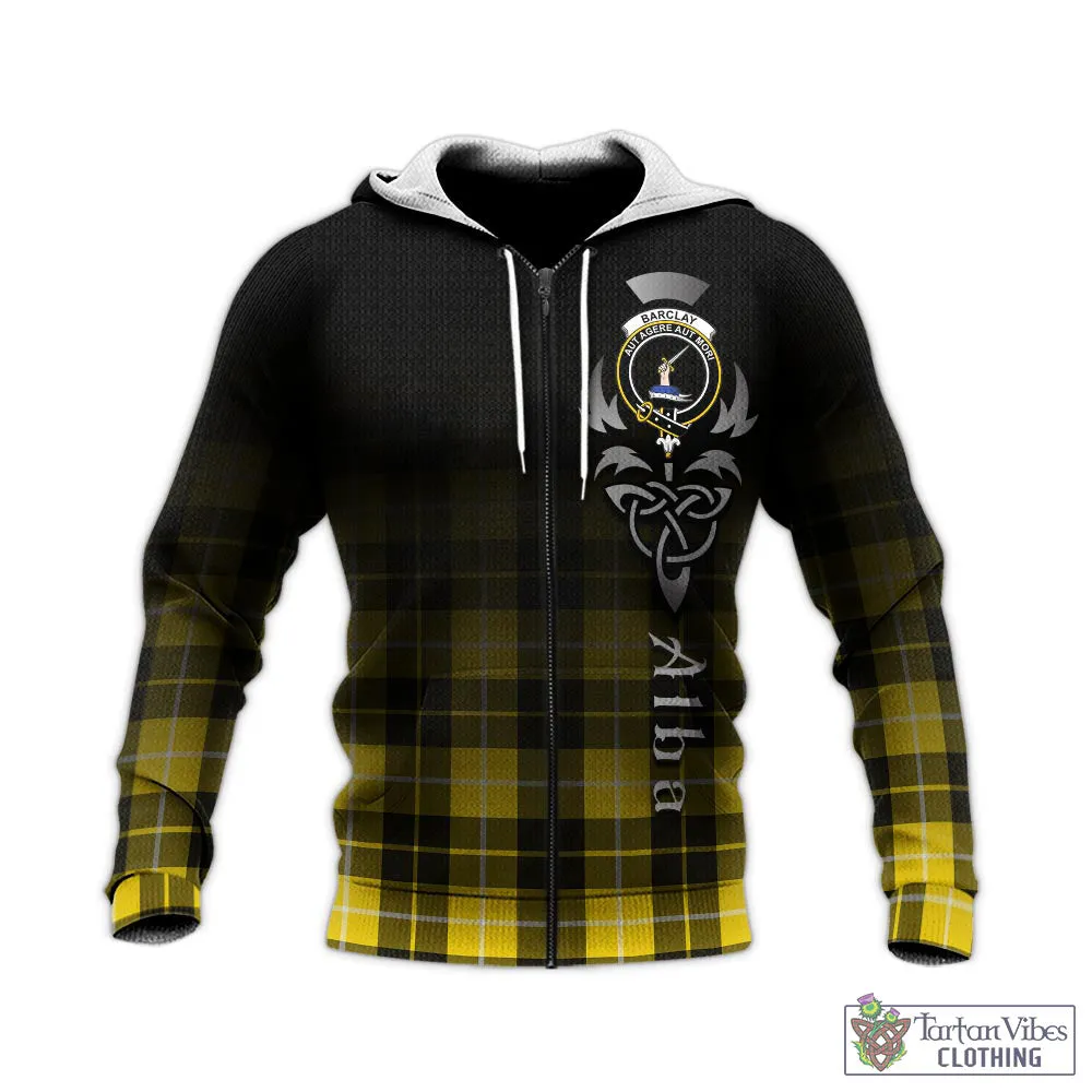 Barclay Dress Modern Tartan Knitted Hoodie Featuring Alba Gu Brath Family Crest Celtic Inspired