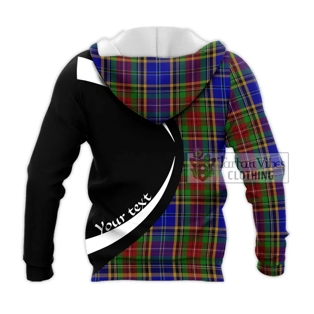 Beattie Tartan Knitted Hoodie with Family Crest Circle Style