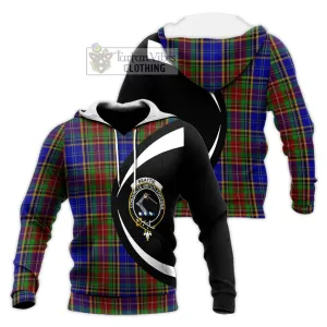 Beattie Tartan Knitted Hoodie with Family Crest Circle Style