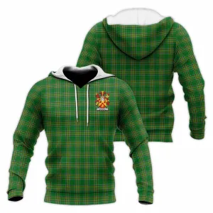 Becket Irish Clan Tartan Knitted Hoodie with Coat of Arms