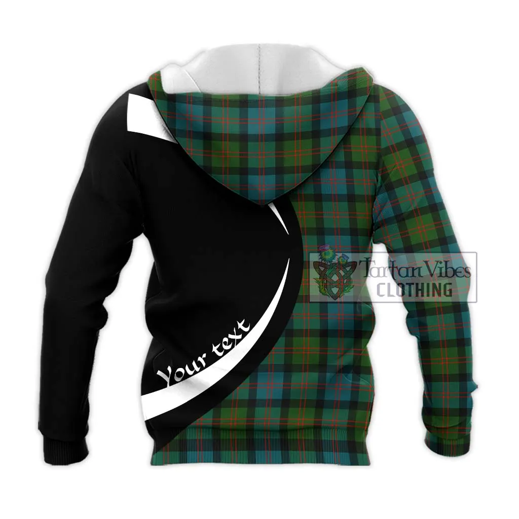 Blair Ancient Tartan Knitted Hoodie with Family Crest Circle Style