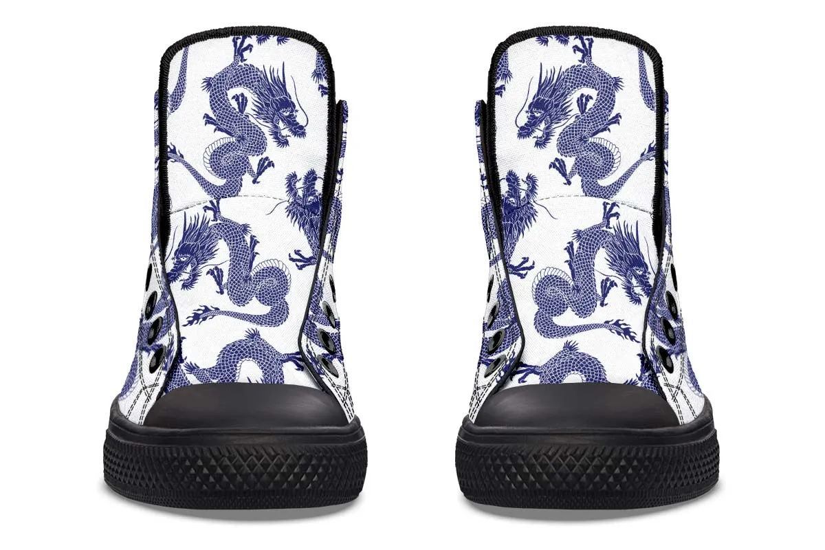 Blue Japanese Dragon Pattern