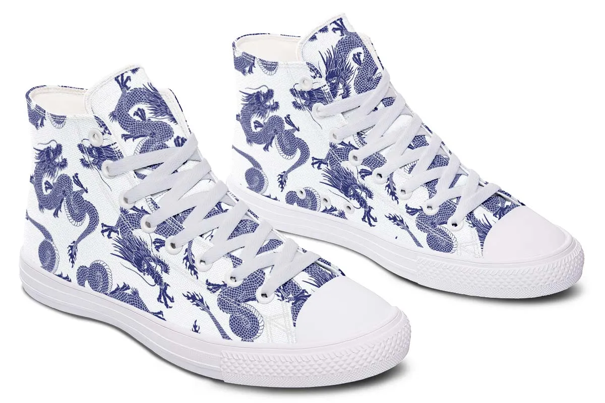 Blue Japanese Dragon Pattern