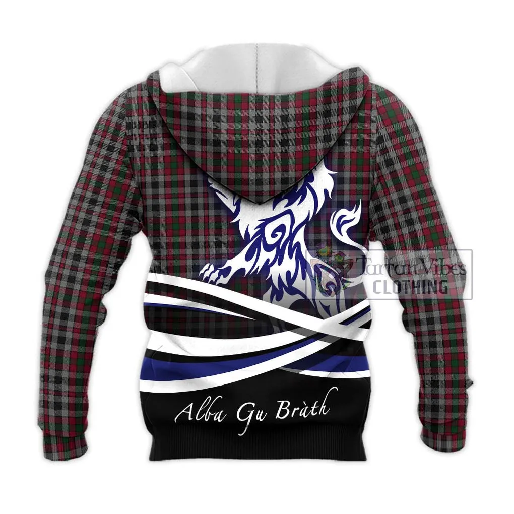 Borthwick Tartan Knitted Hoodie with Alba Gu Brath Regal Lion Emblem