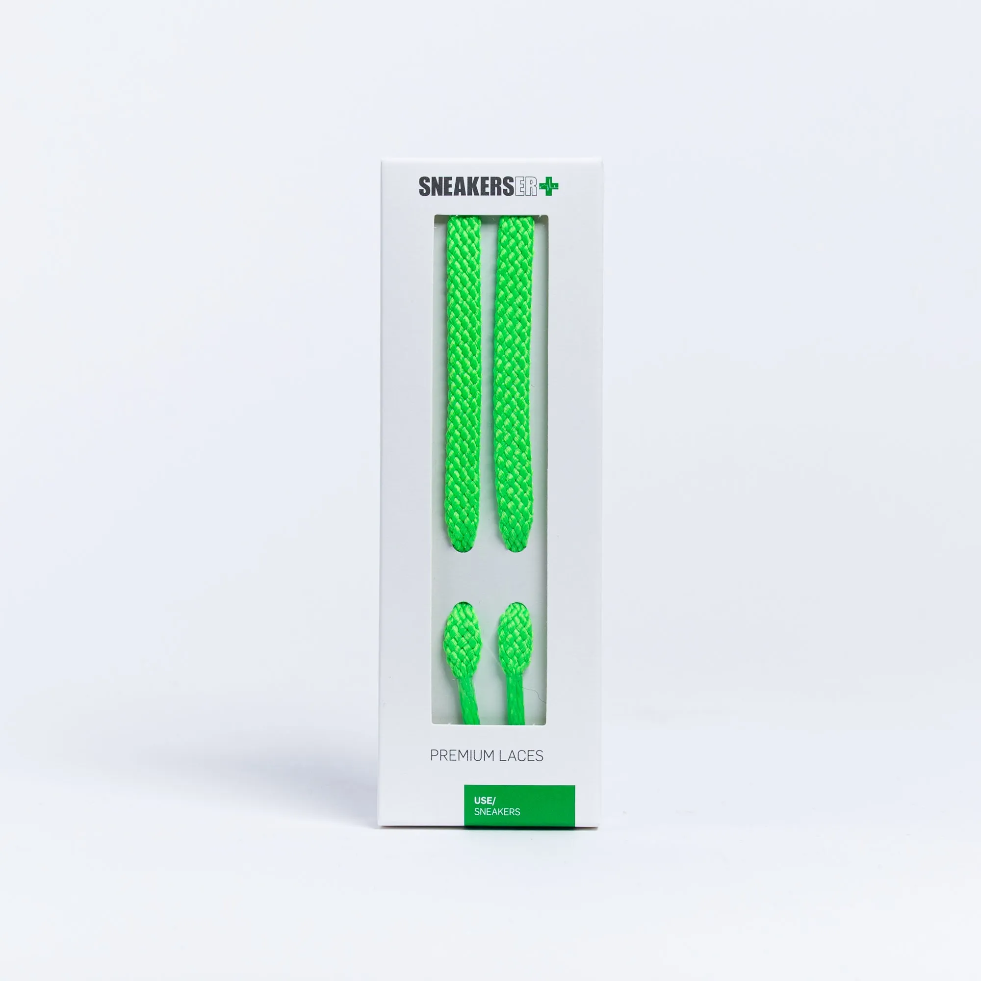 BOSTON FLAT SNEAKER LACES 120CM X 8mm BRIGHT GREEN