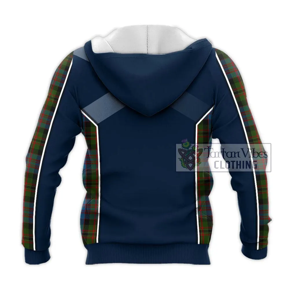 Bowie Tartan Knitted Hoodie with Family Crest and Lion Rampant Vibes Sport Style