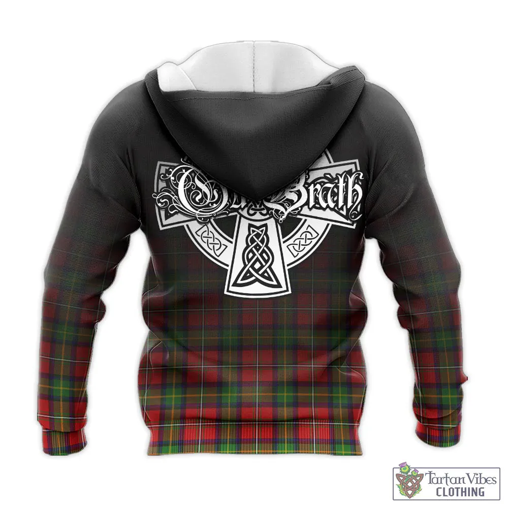 Boyd Tartan Knitted Hoodie Featuring Alba Gu Brath Family Crest Celtic Inspired