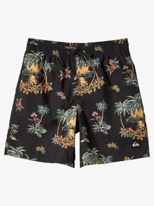 Boys 8-16 Everyday Mix Vl 15Nb Elastic Waist Shorts - Black Palm Spritz