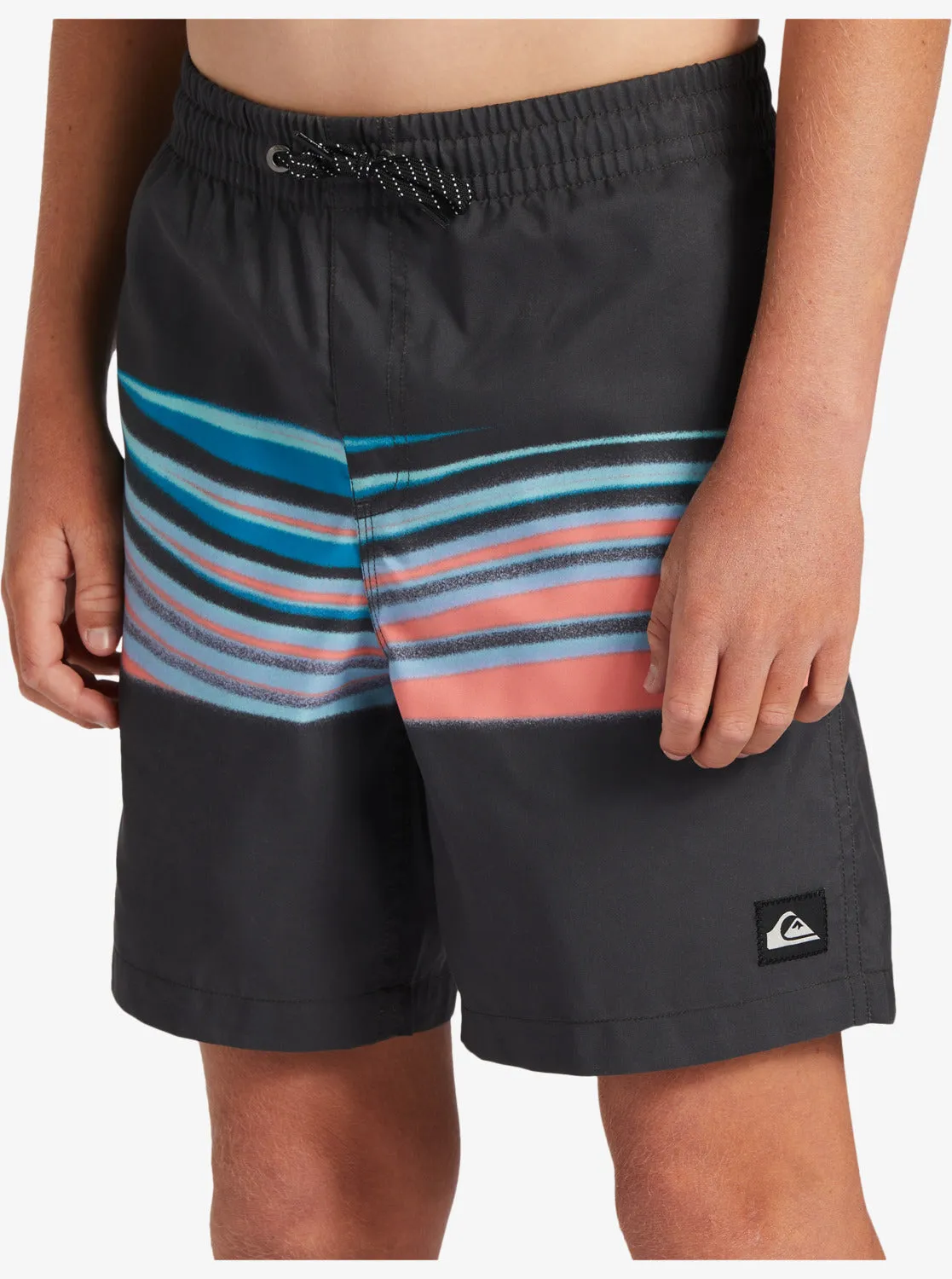 Boys 8-16 Everyday Mix Vl 15Nb Elastic Waist Shorts - Black Palm Spritz