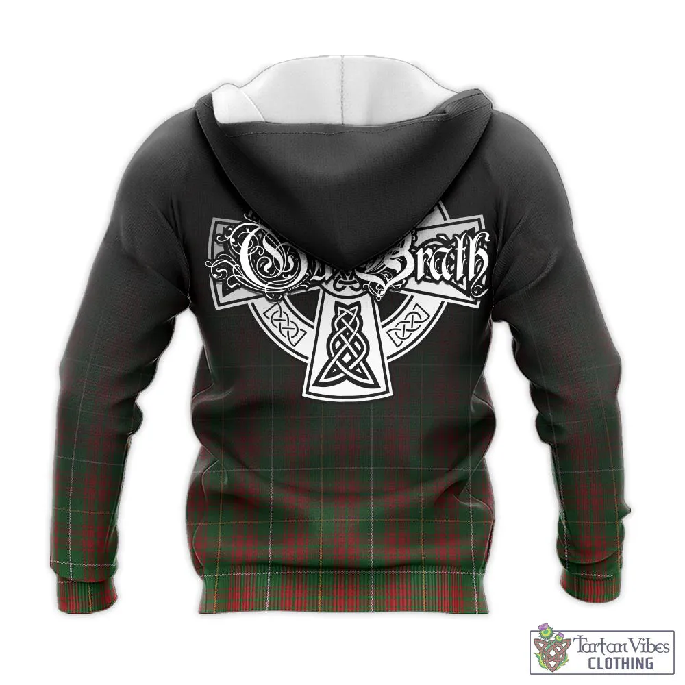 Bruce Hunting Tartan Knitted Hoodie Featuring Alba Gu Brath Family Crest Celtic Inspired