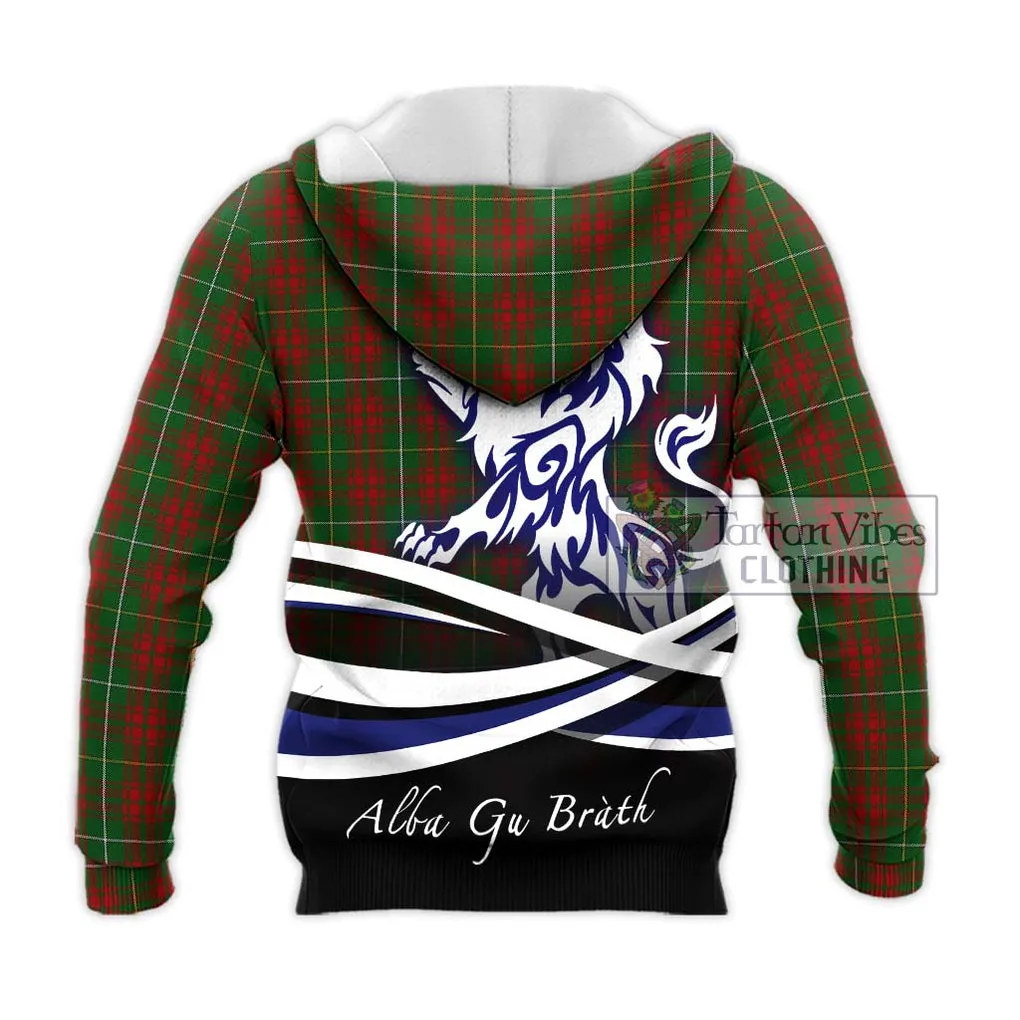 Bruce Hunting Tartan Knitted Hoodie with Alba Gu Brath Regal Lion Emblem