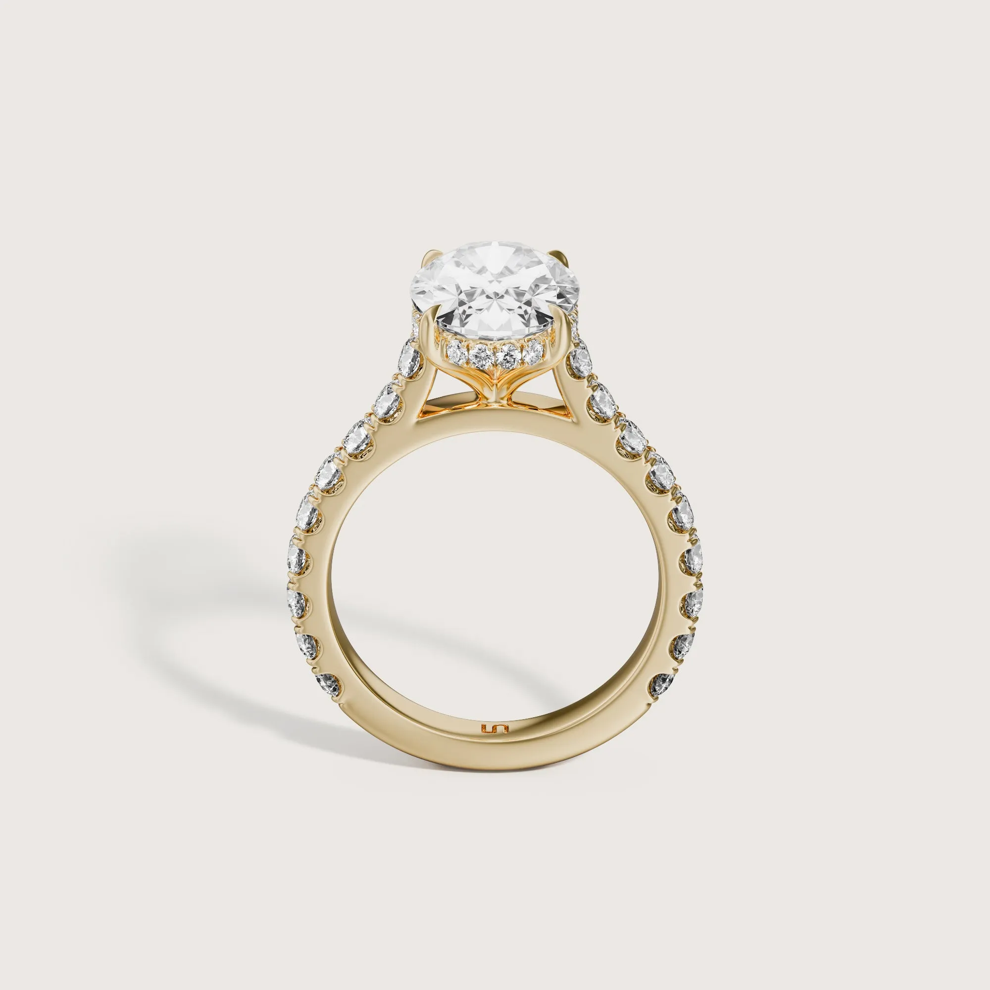 Casa Oval Solitaire - Diamond Band