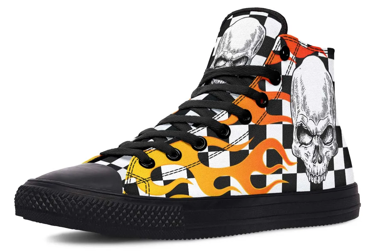 Checker Skull Flames