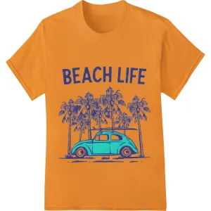 Coastal Vibes: VW Beetle Beach Life DTF Print Transfer