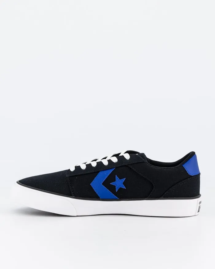 CONVERSE UNISEX BELMONT LOW BLACK/WHITE/BLUE SNEAKER SHOE