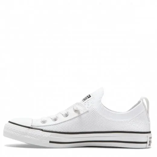 CONVERSE WOMEN'S CHUCK TAYLOR ALL STAR SHORELINE KNIT SLIP LOW TOP WHITE SHOE