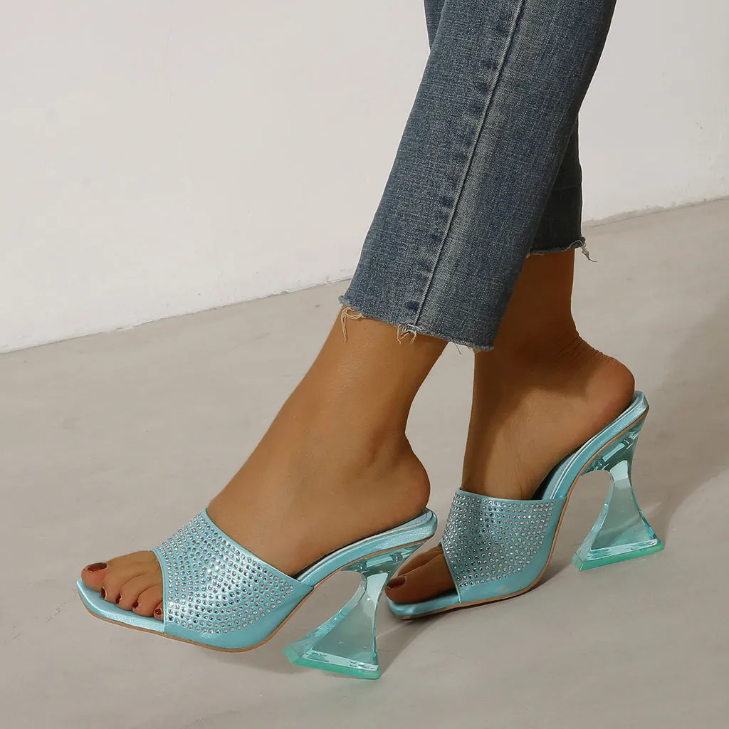 Crystal Jelly Heel Sandals