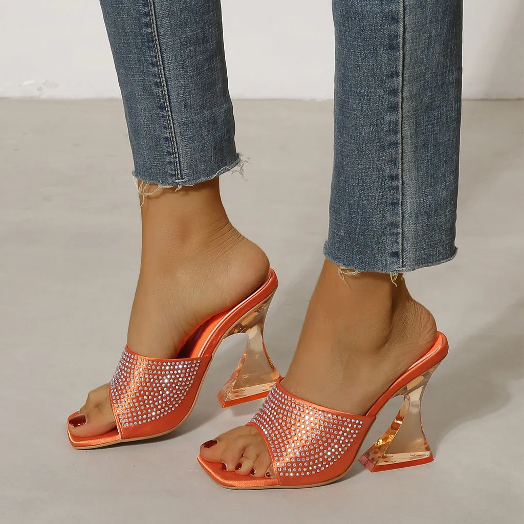 Crystal Jelly Heel Sandals