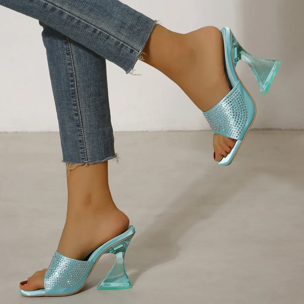 Crystal Jelly Heel Sandals