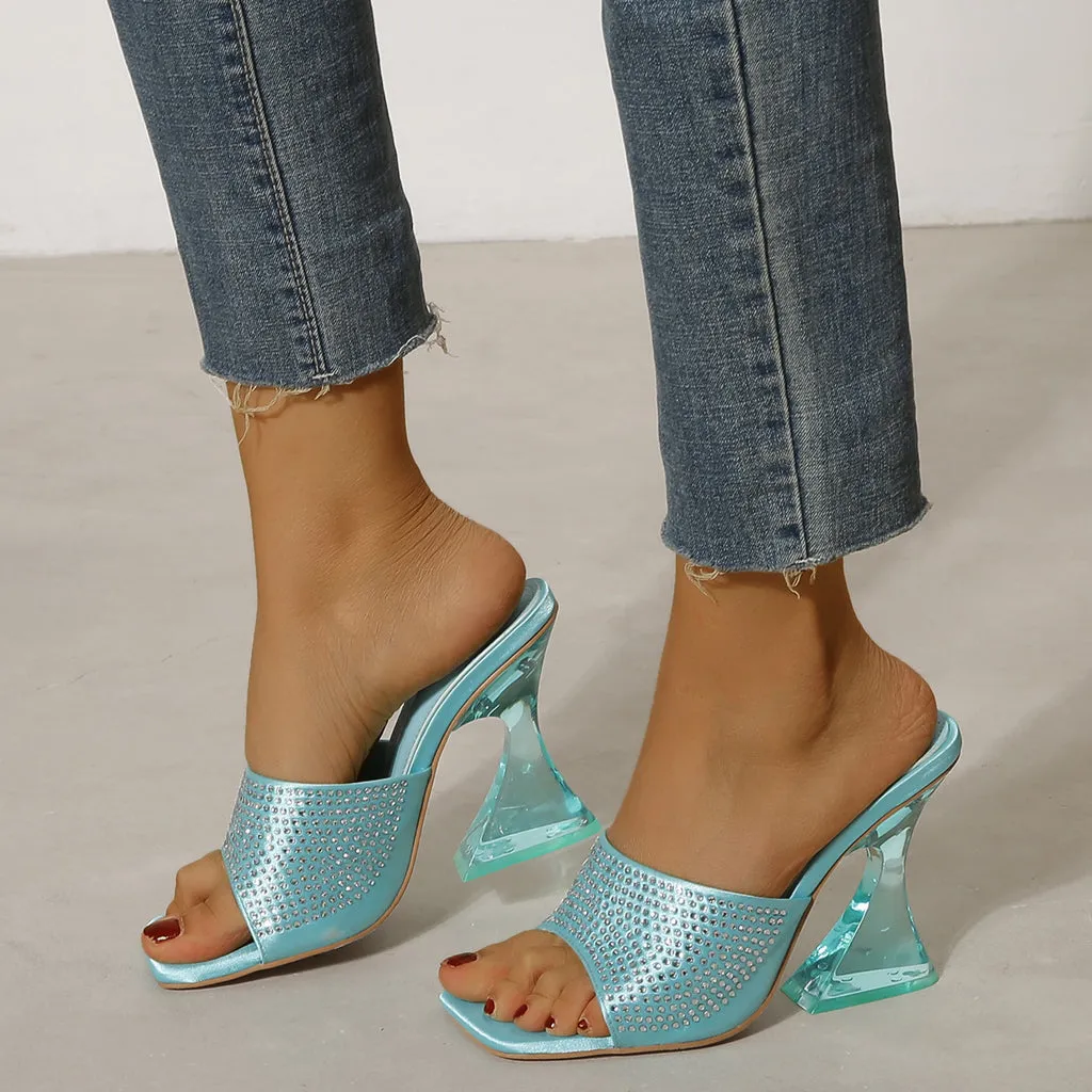 Crystal Jelly Heel Sandals