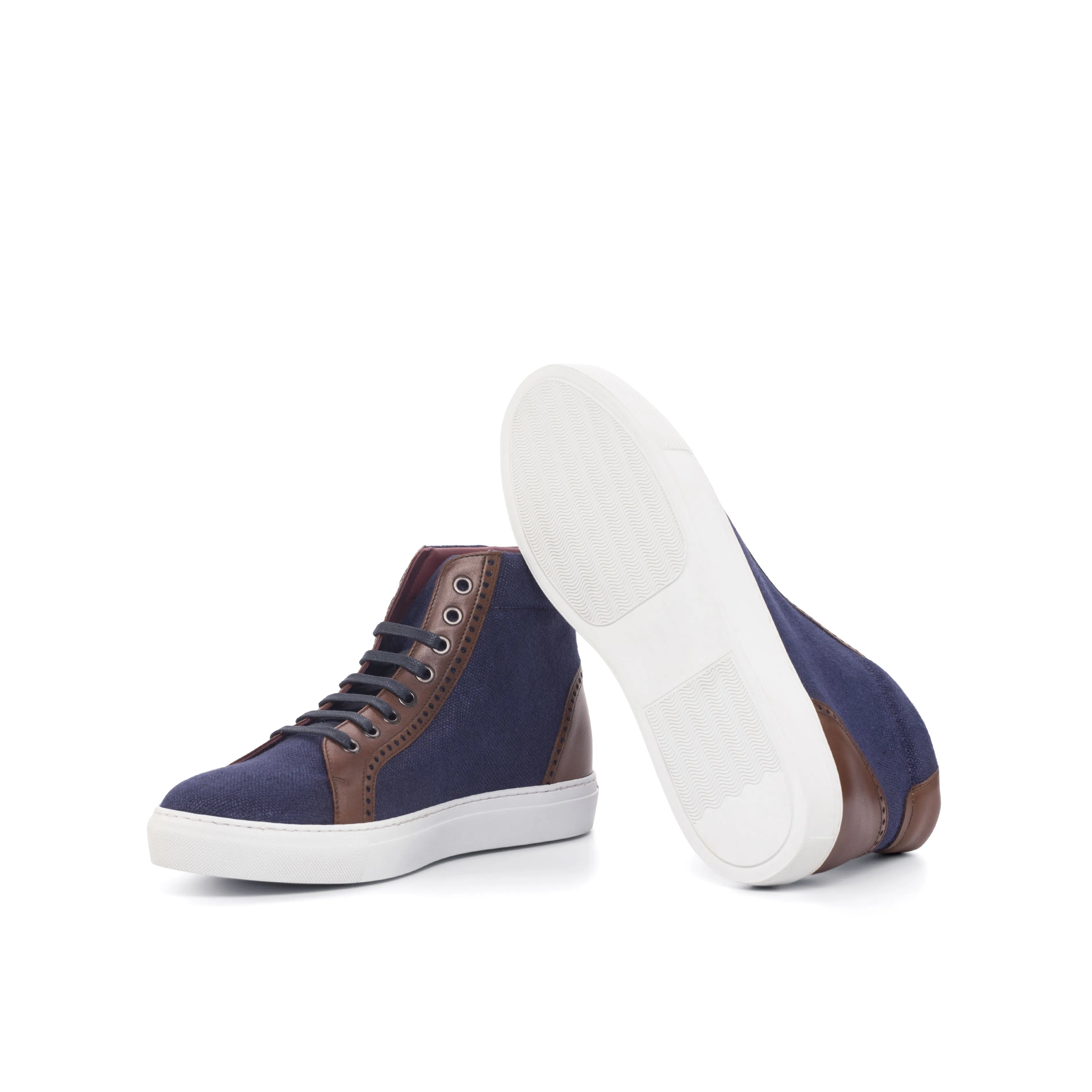 DapperFam Cadenza in Navy Men's Linen High Kicks