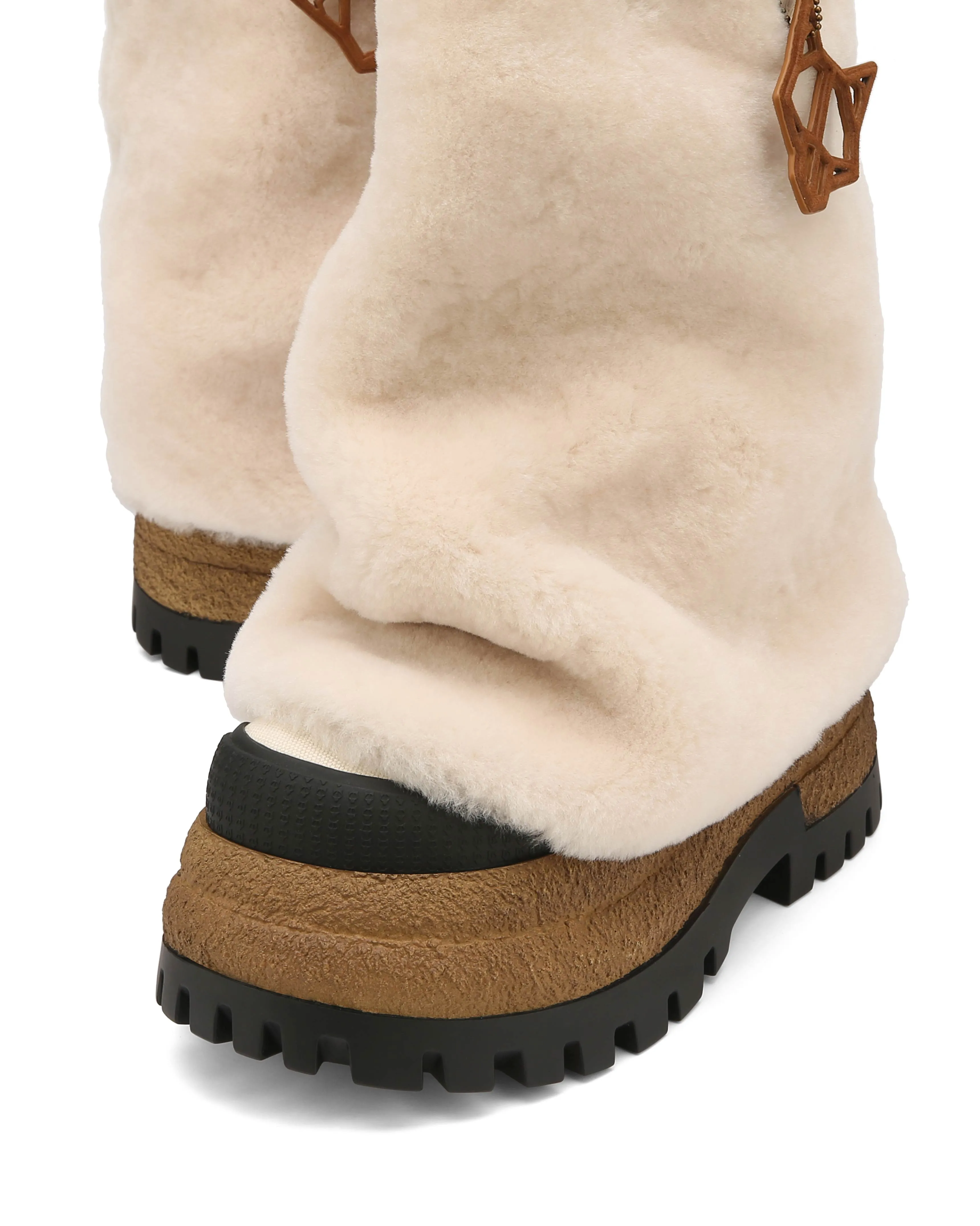 Disturb Shearling/Canvas Cream